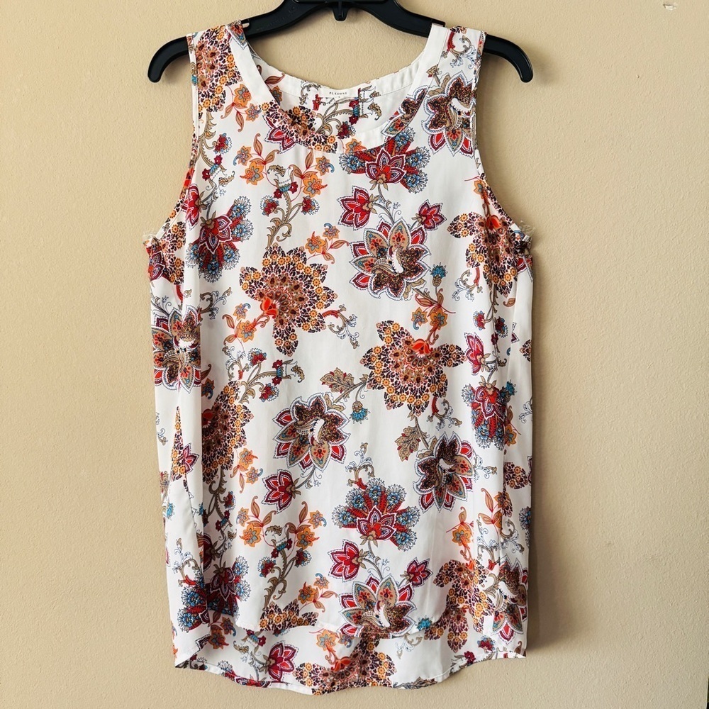Pleione Anthropologie Floral Sleeveless Women's Top Size S